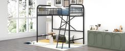 Twin Size Metal Loft Bed;  No Box Spring Needed