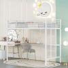 Twin Metal Loft Bed with Desk and Metal Grid