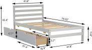 Betterhood Twin Platform Bed Frame with 2 Storage Drawers;  Wood Twin Bed Frames for Kids Toddler Girls Boys;  10 Slats Support;  No Box Spring Needed