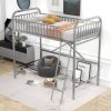 Twin Size Metal Loft Bed;  No Box Spring Needed