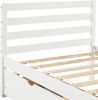 Betterhood Twin Platform Bed Frame with 2 Storage Drawers;  Wood Twin Bed Frames for Kids Toddler Girls Boys;  10 Slats Support;  No Box Spring Needed
