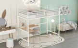 Twin Metal Loft Bed with Desk and Metal Grid