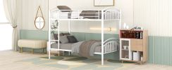 Twin Over Twin Metal Bunk Bed; Divided into Two Beds