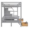Full over Full Size Bunk Bed with staircase; the Down Bed can be Convertible to Seats and Table Set