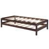 Solid Platform Bed Twin Size;  2 Twin Wood Bed Guest Bed Stackable Bed