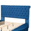 Full Size Round Shape Upholstery Low Profile Storage Platform Bed with Storage Space on both Sides and Footboard