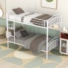 Twin Over Twin Metal Bunk Bed; Divided into Two Beds
