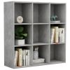 Book Cabinet Concrete Gray 38.6"x11.8"x38.6" Engineered Wood