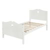 Twin Size Wood Platform Bed with Headboard,Footboard and Wood Slat Support