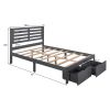 Full Size Platform Bed with Drawers