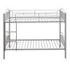 Twin Over Twin Metal Bunk Bed; Divided into Two Beds