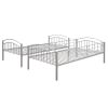 Twin Over Twin Metal Bunk Bed; Divided into Two Beds