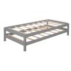 Solid Platform Bed Twin Size;  2 Twin Wood Bed Guest Bed Stackable Bed