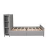 Full Size Platform Bed with Drawers and Storage Shelves