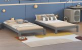 Solid Platform Bed Twin Size;  2 Twin Wood Bed Guest Bed Stackable Bed