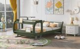 Twin Size Plane Shaped Platform Bed with Rotatable Propeller and Shelves