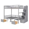 Full over Full Size Bunk Bed with staircase; the Down Bed can be Convertible to Seats and Table Set