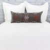 Moroccan Handwoven Cactus Silk Lumbar Pillow 14 x 36 Embroidered cushion