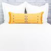 Moroccan Handwoven Cactus Silk Lumbar Pillow 14 x 36 Embroidered cushion