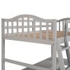 Twin size Loft Bed with Drawers;  Cabinet;  Shelves and Desk;  Wooden Loft Bed with Desk