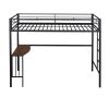 Twin Metal Bunk Bed with Desk;  Ladder and Guardrails;  Loft Bed for Bedroom