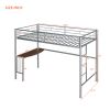 Twin Metal Bunk Bed with Desk;  Ladder and Guardrails;  Loft Bed for Bedroom