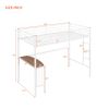 Twin Metal Bunk Bed with Desk;  Ladder and Guardrails;  Loft Bed for Bedroom