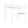 Twin Metal Bunk Bed with Desk;  Ladder and Guardrails;  Loft Bed for Bedroom