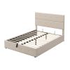 Upholstered Platform Bed with Underneath Storage; Full Size