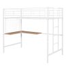 Twin Metal Loft Bed with Desk and Metal Grid