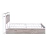 Full Size Metal Platform Bed Frame with  Two Drawers; Sockets and USB Ports ; Slat Support No Box Spring Needed