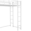 Twin Metal Loft Bed with 2 Shelves and one Desk
