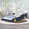 Twin Size Race Car-Shaped Platform Bed with Wheels