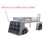 Twin Size Forklift Car-Shaped Loft Bed with Storage Shelves