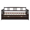 Twin Size Daybed Wood Bed with Twin Size Trundle