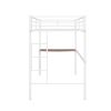 Twin Metal Bunk Bed with Desk;  Ladder and Guardrails;  Loft Bed for Bedroom