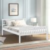 Full Size Wood Platform Bed with Headboard