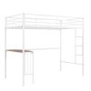Twin Metal Bunk Bed with Desk;  Ladder and Guardrails;  Loft Bed for Bedroom