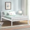 Full Size Wood Platform Bed with Headboard