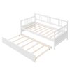 Twin Size Daybed Wood Bed with Twin Size Trundle
