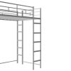 Twin Metal Loft Bed with 2 Shelves and one Desk