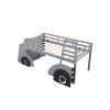 Twin Size Forklift Car-Shaped Loft Bed with Storage Shelves