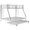 Twin over Full Bed with Sturdy Steel Frame, Bunk Bed with Twin Size Trundle, Two-Side Ladders
