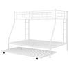 Twin over Full Bed with Sturdy Steel Frame, Bunk Bed with Twin Size Trundle, Two-Side Ladders