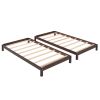 Solid Platform Bed Twin Size;  2 Twin Wood Bed Guest Bed Stackable Bed