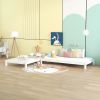 Solid Platform Bed Twin Size;  2 Twin Wood Bed Guest Bed Stackable Bed