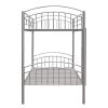 Twin Over Twin Metal Bunk Bed; Divided into Two Beds