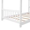 House Platform Bed with Headboard and Footboard,Roof Design,White