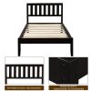 Wood Platform Bed with Headboard/Wood Slat Support,Twin
