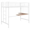 Twin Metal Loft Bed with Desk and Metal Grid